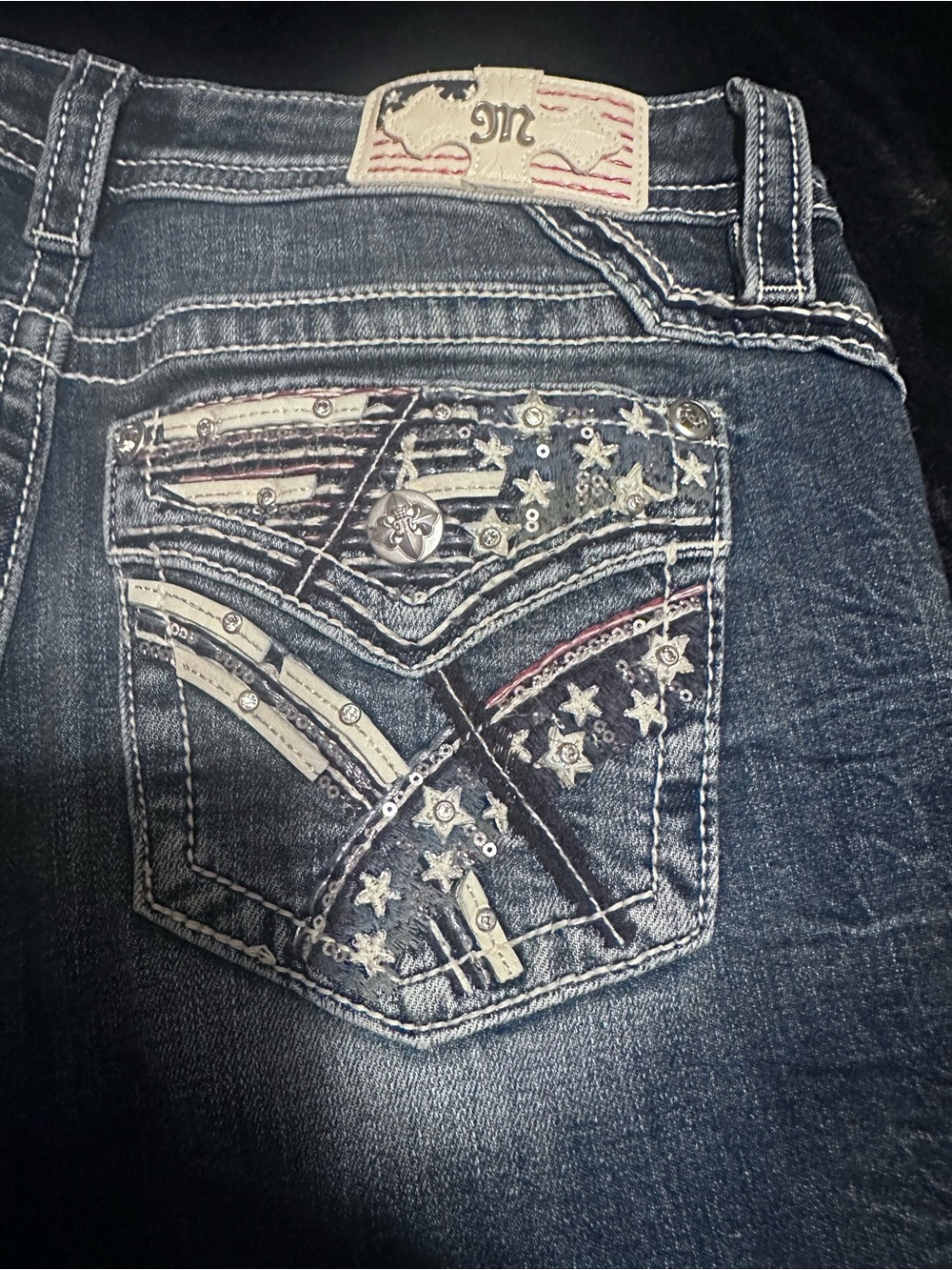 Miss me special edition  size 29/32 inseam  Jeans with Star & Flag